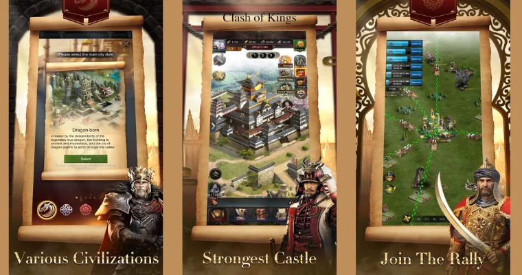clash of kings build army and city